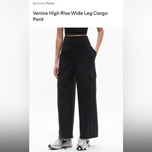 Athleta Venice High Rise Wide Leg Cargo Pant — Black — XL
